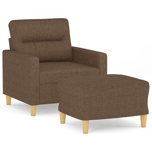 Sofastol med fodskammel 60 cm stof Brun