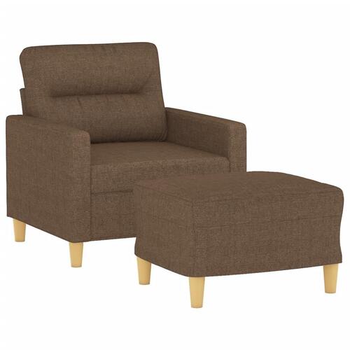 Sofastol med fodskammel 60 cm stof Brun