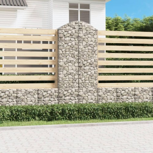 Buet gabionkurv 100 x 50 x 220/240 cm - galvaniseret jern