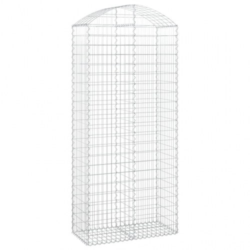 Buet gabionkurv 100 x 50 x 220/240 cm - galvaniseret jern