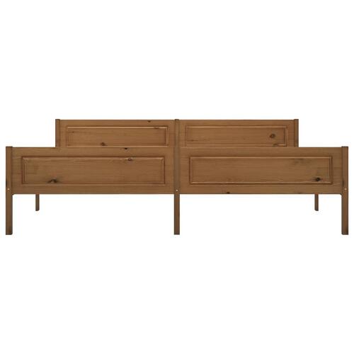 Sengestel 200x200 cm massivt fyrretræ gyldenbrun