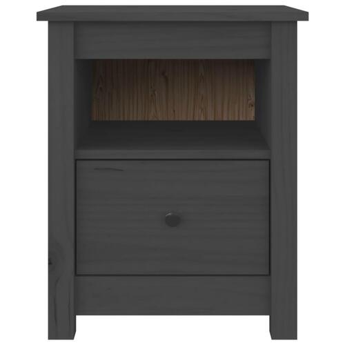 Sengeborde 2 stk. 40x35x49 cm massivt fyrretræ grå