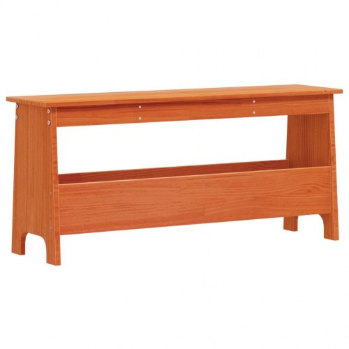 Entrébænk 100x28x45 cm massivt fyrretræ gyldenbrun