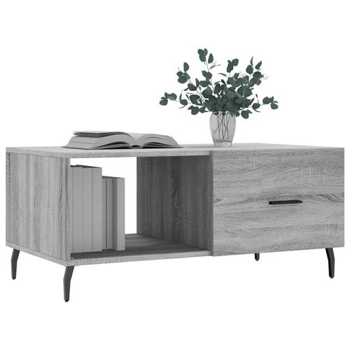 Sofabord 90x50x40 cm konstrueret træ grå sonoma-eg