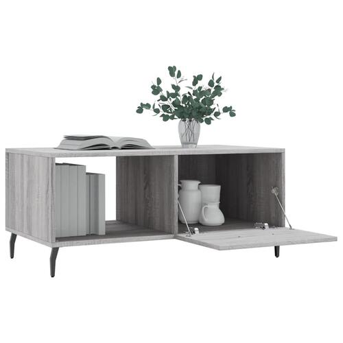 Sofabord 90x50x40 cm konstrueret træ grå sonoma-eg