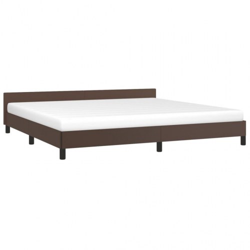 Sengeramme med hovedgærde uden madras Brun 200x200 cm