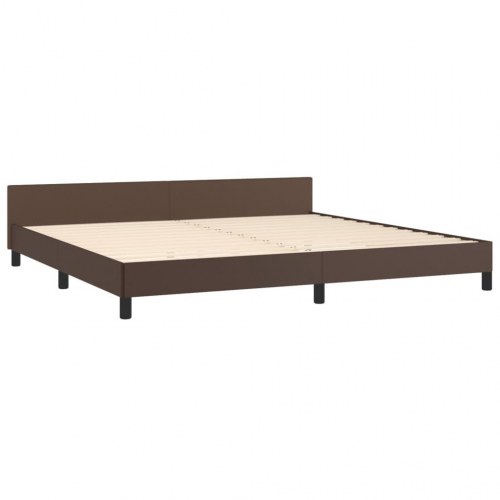 Sengeramme med hovedgærde uden madras Brun 200x200 cm