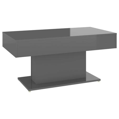 Sofabord 96x50x45 cm konstrueret træ grå højglans