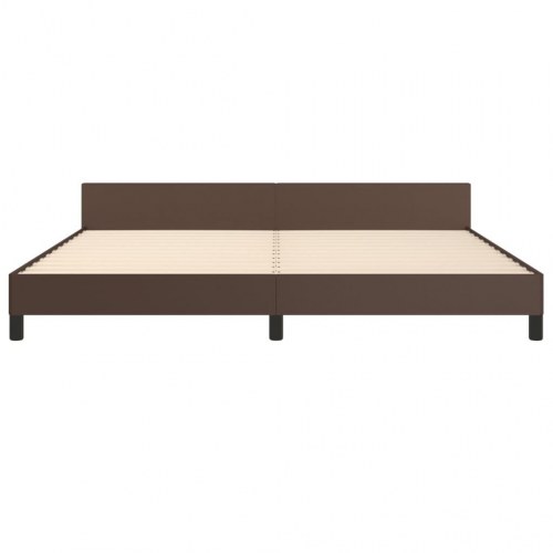 Sengeramme med hovedgærde uden madras Brun 200x200 cm