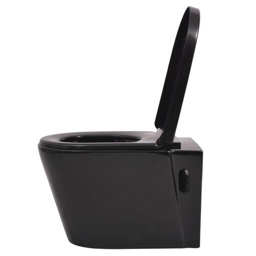 Væghængt toilet keramisk sort