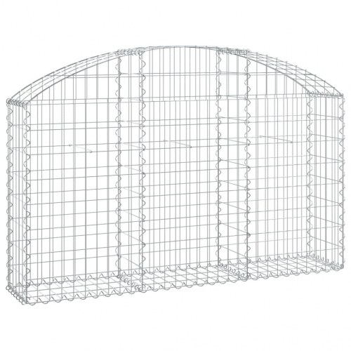Buet gabionkurv 150×30×80/100 cm - galvaniseret jern