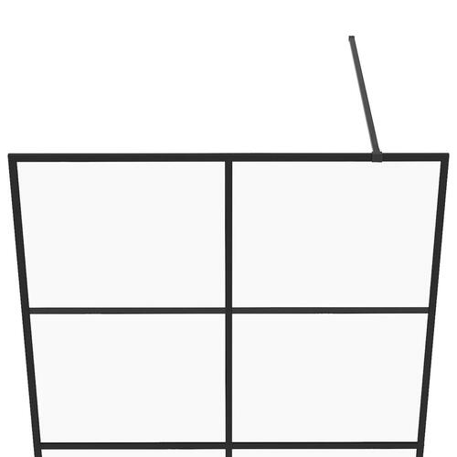Brusevæg 100x195 cm klart sikkerhedsglas sort