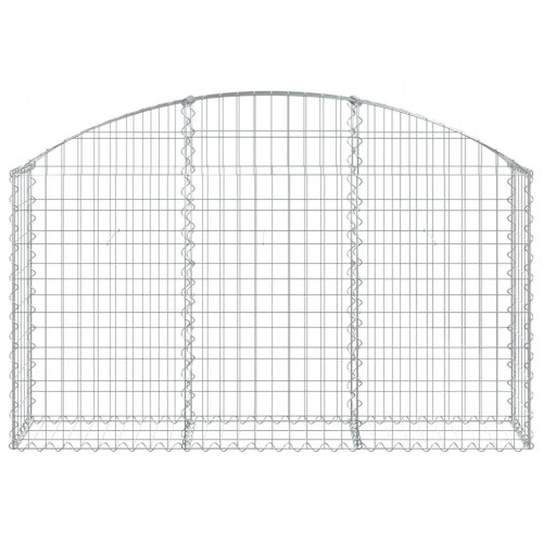 Buet gabionkurv 150×30×80/100 cm - galvaniseret jern