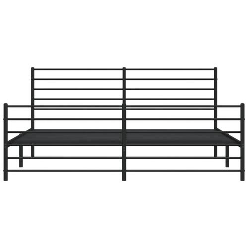 Sengeramme med sengegavl og fodgærde 193x203 cm metal sort