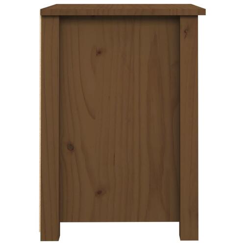 Sengebord 40x35x49 cm massivt fyrretræ gyldenbrun