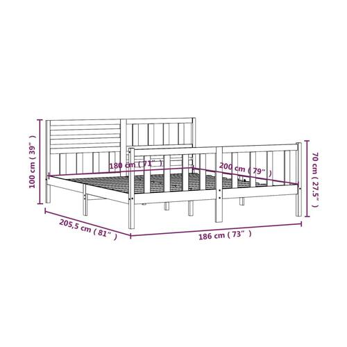 Sengeramme 180x200 cm Super King massivt træ