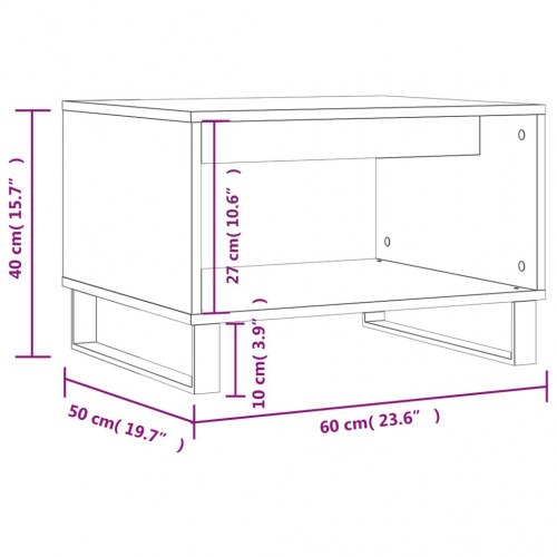 Sofabord 60x50x40 cm konstrueret træ hvid