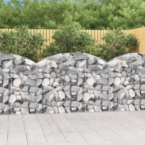 Buet gabionkurv 150×30×100/120 cm i galvaniseret jern