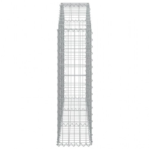 Buet gabionkurv 150×30×100/120 cm i galvaniseret jern