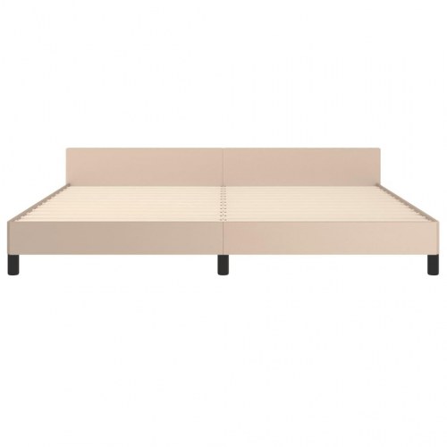 Sengeramme med hovedgærde uden madras Cappuccino 200x200 cm