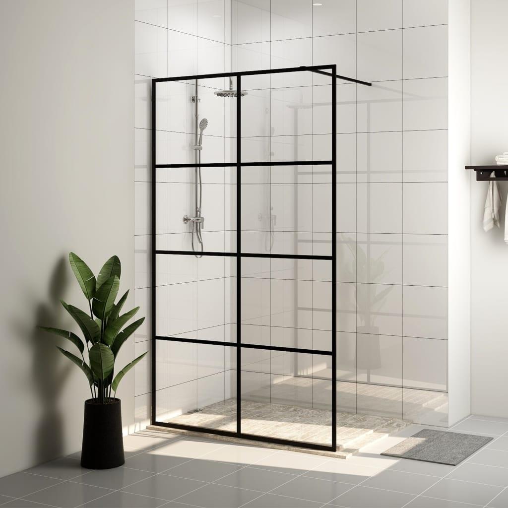 Brusevæg med klart sikkerhedsglas 140x195 cm sort