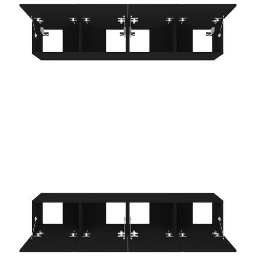 Tv-skabe 4 stk. 80x30x30 cm konstrueret træ sort