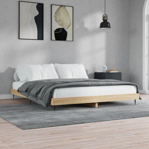 Sengestel 180x200 cm i konstrueret træ - sonoma-eg
