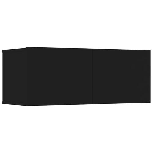 Tv-skabe 4 stk. 80x30x30 cm konstrueret træ sort