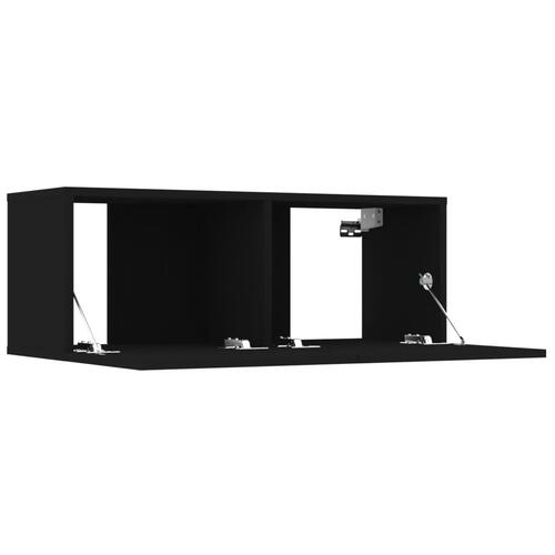Tv-skabe 4 stk. 80x30x30 cm konstrueret træ sort