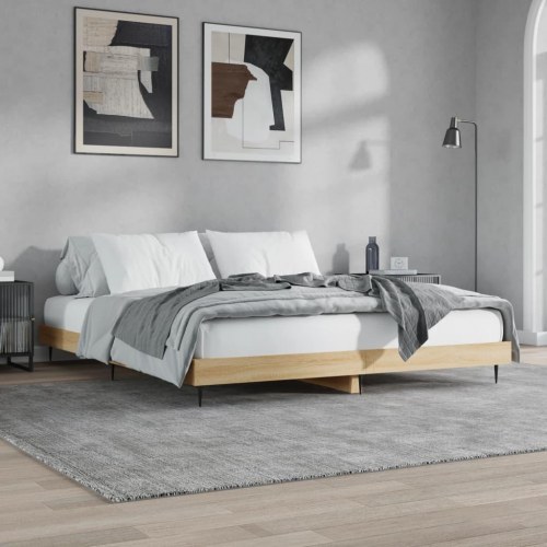 Sengestel 180x200 cm i konstrueret træ - sonoma-eg