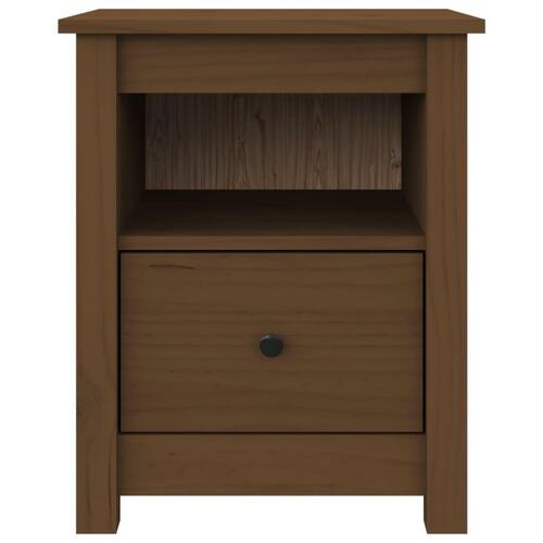 Sengeborde 2 stk. 40x35x49 cm massivt fyrretræ gyldenbrun