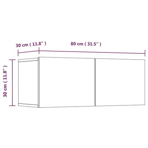 Tv-skabe 4 stk. 80x30x30 cm konstrueret træ sort