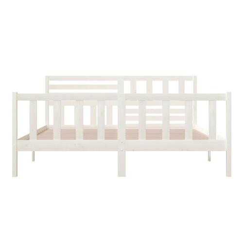 Sengeramme 180x200 cm Super King massivt træ hvid