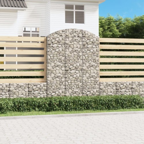 Buet gabionkurv 150×30×200/220 cm - galvaniseret jern