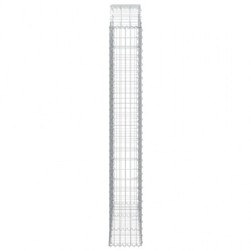 Buet gabionkurv 150×30×200/220 cm - galvaniseret jern