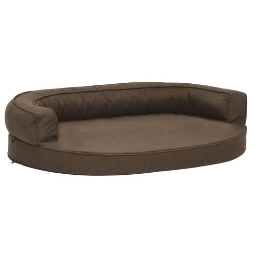 Ergonomisk hundeseng 75x53 cm hør-look brun