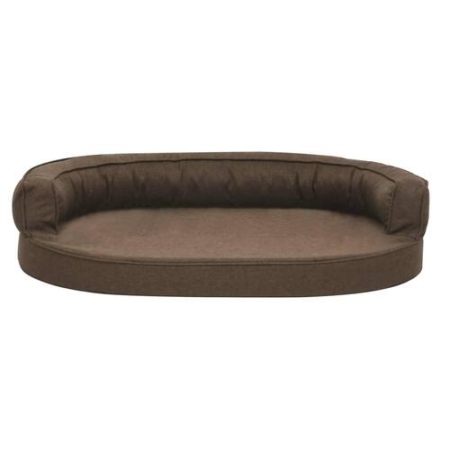 Ergonomisk hundeseng 75x53 cm hør-look brun