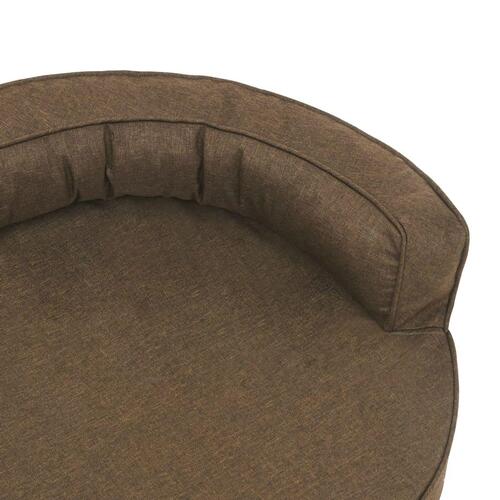 Ergonomisk hundeseng 75x53 cm hør-look brun