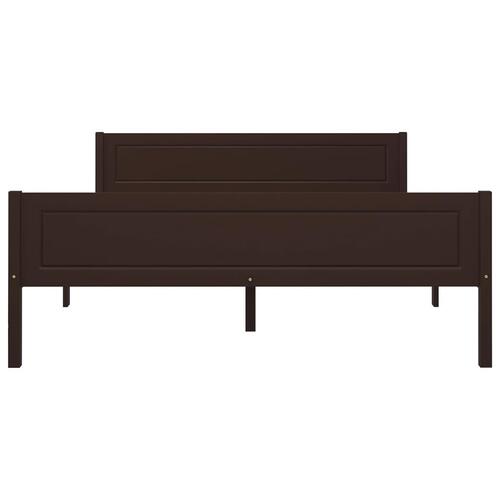 Sengestel 160x200 cm massivt fyrretræ mørkebrun