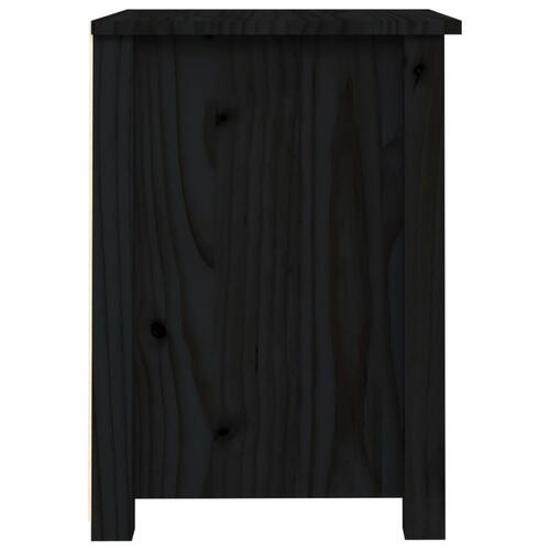 Sengeborde 2 stk. 40x35x49 cm massivt fyrretræ sort