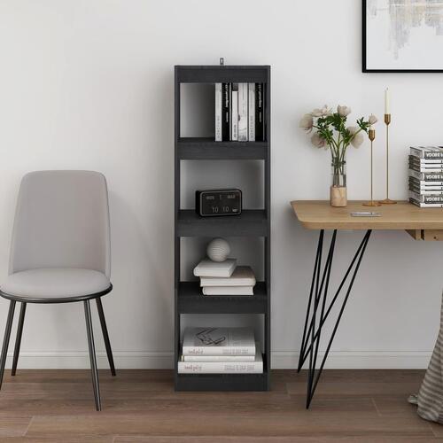 Bogreol/rumdeler 40x30x135,5 cm massivt fyrretræ grå