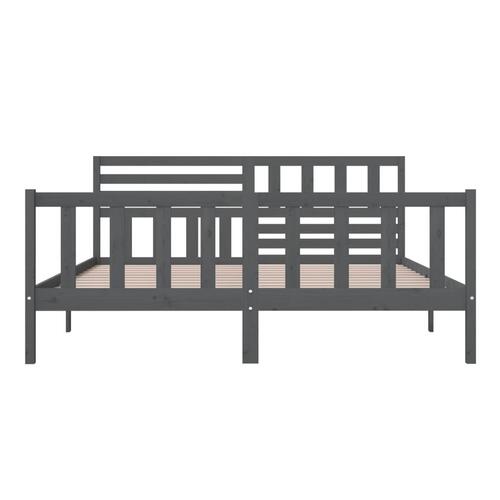Sengeramme 180x200 cm Super King massivt træ grå