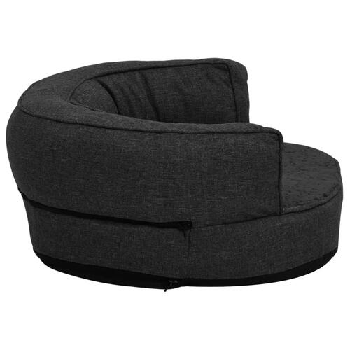 Ergonomisk hundeseng 75x53 cm hør-look fleece sort