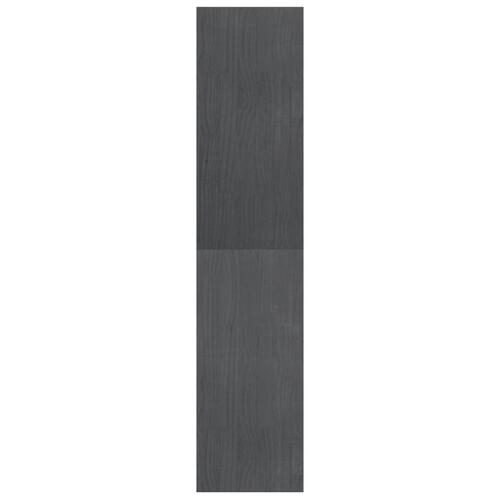 Bogreol/rumdeler 40x30x135,5 cm massivt fyrretræ grå