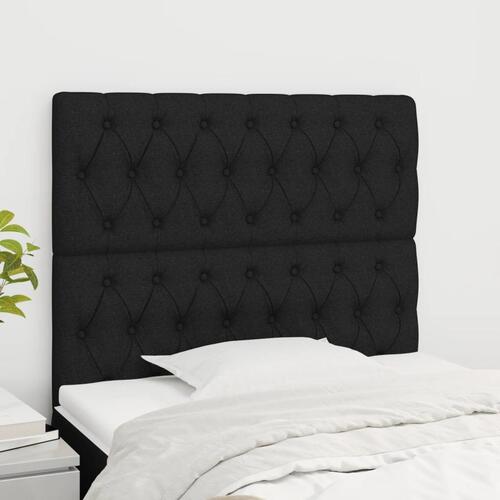 Sengegavle 2 stk. 100x7x78/88 cm stof sort