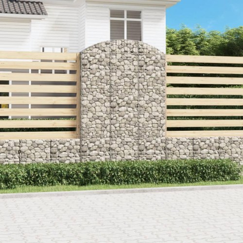 Buet gabionkurv 150×30×220/240 cm - galvaniseret jern