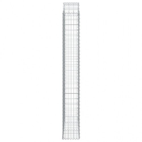 Buet gabionkurv 150×30×220/240 cm - galvaniseret jern