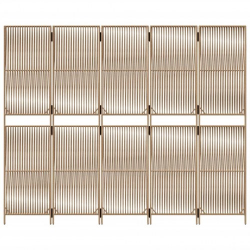 Rumdeler i polyrattan, 5 paneler - beige