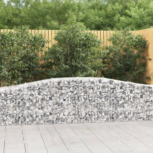 Buede gabionkurve - 2 stk. 400×50×60/80 cm i galvaniseret jern