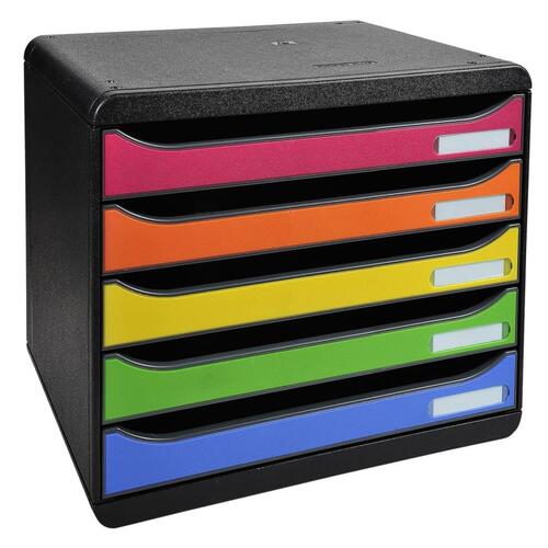 Exacompta Big-Box skuffekabinet med 5 skuffer Plus Horizon harlequin